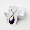 Nonbinary pride pendant, chainmail scale pride jewelry, yellow white purple black