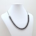 Black beaded chainmaille necklace, Centipede weave