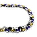 Nonbinary pride bracelet, chainmaille Viper Basket weave jewelry