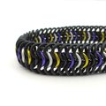 Nonbinary pride bracelet, stretchy chainmail bracelet, yellow white purple black