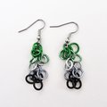 Aromantic pride earrings, chainmail shaggy loops weave, LGBTQ jewelry
