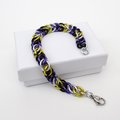 Nonbinary pride chainmail bracelet, half Persian 3 in 1, yellow white purple black