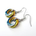 Aroace pride earrings, LGBTQIA chainmail love knot jewelry, aromantic asexual gifts
