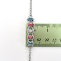 Transgender pride anklet, chainmail barrel weave, subtle trans flag jewelry gifts, anodized aluminum and stainless steel
