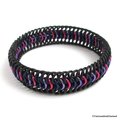 Bi pride bracelet, stretchy chainmail bisexual jewelry in pink, purple and blue