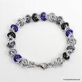 Asexual pride bracelet, chainmail bracelet, ace pride jewelry, barrel weave chainmail