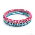 Transgender pride bracelet, stretchy chainmail bracelet, trans pride jewelry, pink, white, light blue rubber bracelet