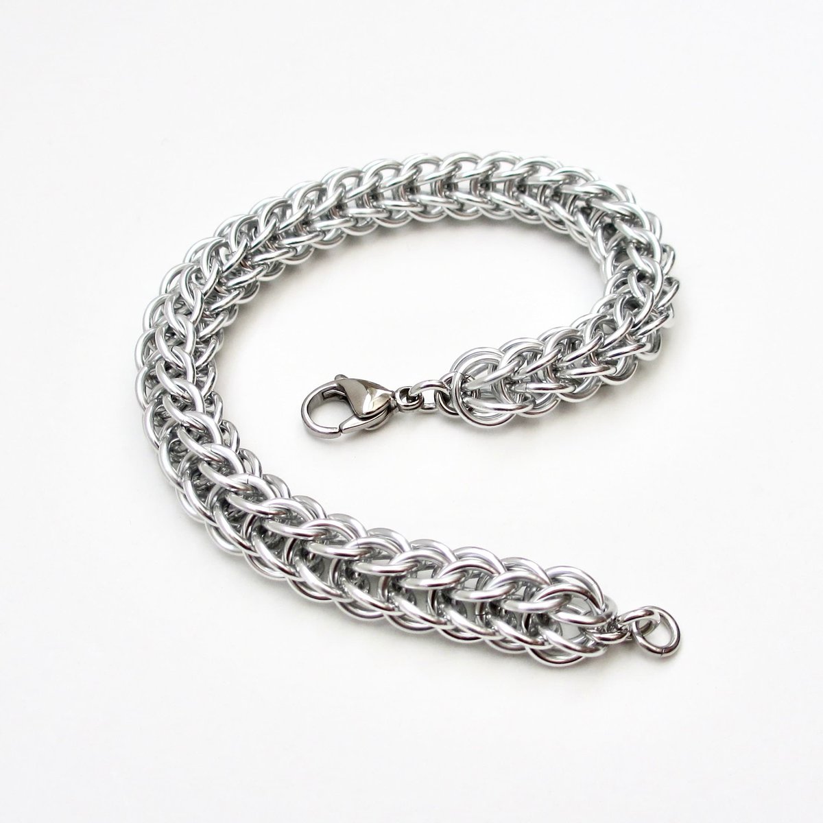 Chainmail full Persian bracelet, silver aluminum jewelry - lightweight, non-tarnish