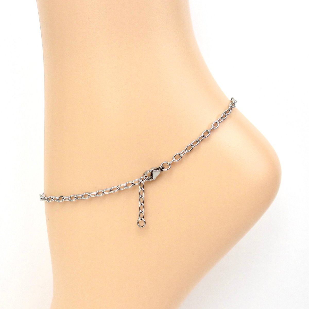 Transgender pride anklet, chainmail barrel weave, subtle trans flag jewelry gifts, anodized aluminum and stainless steel