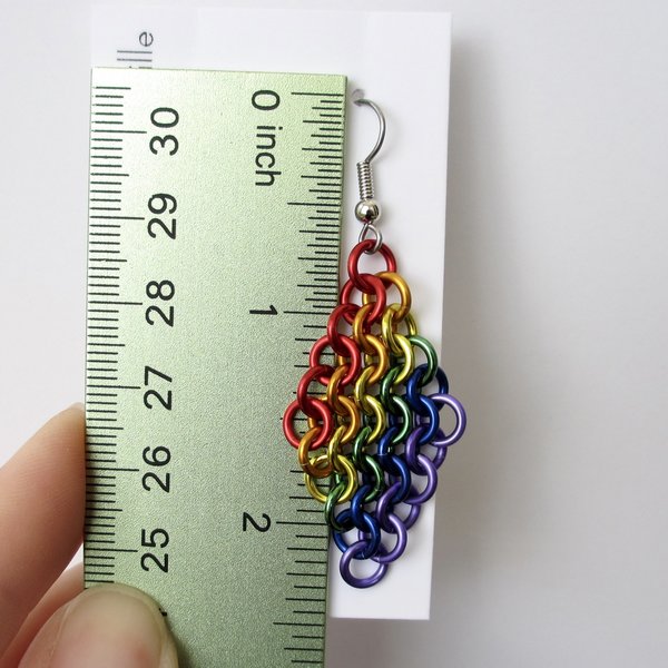 Rainbow European 4 in 1 chainmail earrings, gay pride jewelry, rainbow jewelry, LGBT jewelry