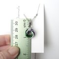 Genderqueer pride pendant necklace, chainmail love knot; lavender, white, and green nonbinary jewelry