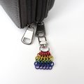 Rainbow Chainmail Mesh Tile Pendant, Gay Pride Flag Bag Charm or Zipper Pull - Handmade LGBTQ Accessory 
