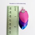 Large bisexual pride pendant, LGBTQ chainmail scale necklace, pink purple blue