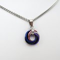 Genderfluid pride pendant necklace, chainmail love knot, pride jewelry