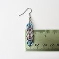 Transgender pride earrings, trans pride jewelry, chainmail earrings, full Persian chainmail weave; pink, white, light blue