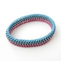 Transgender pride bracelet, stretchy chainmail bracelet, trans pride jewelry, pink, white, light blue rubber bracelet