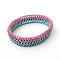 Transgender pride bracelet, stretchy chainmail bracelet, trans pride jewelry, pink, white, light blue rubber bracelet