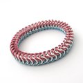 Transgender pride bracelet, stretchy box chain chainmail bracelet, trans pride jewelry, pink, white, light blue rubber bracelet