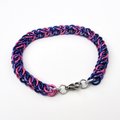 Bi pride anklet, chainmail half Persian 3 in 1 weave, bisexual jewelry, pink purple blue