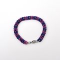 Bi pride anklet, chainmail half Persian 3 in 1 weave, bisexual jewelry, pink purple blue