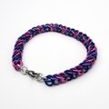 Bi pride anklet, chainmail half Persian 3 in 1 weave, bisexual jewelry, pink purple blue