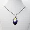 Nonbinary pride pendant, chainmail scale pride jewelry, yellow white purple black