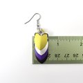 Nonbinary pride earrings, chainmail scales earrings, nonbinary pride jewelry; yellow white purple black