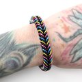 Pansexual pride bracelet, chainmail stretchy box chain