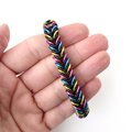 Pansexual pride bracelet, chainmail stretchy box chain