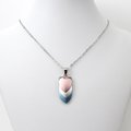 Transgender pride pendant necklace, chainmail scale pendant, trans pride jewelry, pink, white, light blue