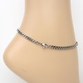 Stainless steel anklet, 4mm curb chain for men or women