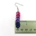 Bisexual pride earrings, bi pride jewelry, chainmail earrings, full Persian chainmail weave; pink, purple, blue