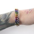Gay pride chainmaille bracelet, rainbow jewelry, LGBT jewelry, Half Persian 4 in 1 chainmaille
