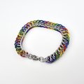 Gay pride chainmaille bracelet, rainbow jewelry, LGBT jewelry, Half Persian 4 in 1 chainmaille