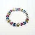 Pansexual pride bracelet, chainmaille bracelet, pan pride jewelry, barrel weave chainmaille