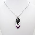 Handmade asexual pride pendant necklace – LGBTQ+ chainmail scale jewelry
