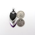 Handmade asexual pride pendant necklace – LGBTQ+ chainmail scale jewelry