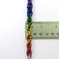 Handmade LGBTQ rainbow bracelet, chainmaille double spiral weave gay pride jewelry