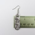Simple chain earrings, silver aluminum interlocking circles