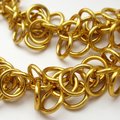 Clearance 40% off, Chainmaille shaggy loops necklace in gold aluminum