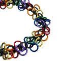 Rainbow LGBTQ bracelet, gay pride stretchy bracelet, chainmaille shaggy loops weave