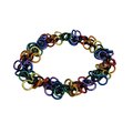 Rainbow LGBTQ bracelet, gay pride stretchy bracelet, chainmaille shaggy loops weave