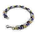 Nonbinary pride bracelet, chainmaille Viper Basket weave jewelry