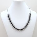 Black beaded chainmaille necklace, Centipede weave