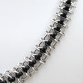 Black beaded chainmaille necklace, Centipede weave