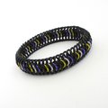 Nonbinary pride bracelet, stretchy chainmail bracelet, yellow white purple black