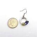 Nonbinary pride earrings, subtle LGBTQ pride jewelry; yellow, white, purple, black