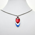 Red, white and blue pendant, American patriotic jewelry, chainmail scales