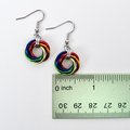Rainbow gay pride earrings, love knot chainmail jewelry, LGBTQ pride