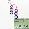 Bisexual pride flag earrings, simple LGBTQ chainmail jewelry